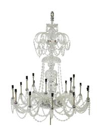 A Schonbek Cut Glass Eighteen-Light Chandelier — 20TH CENTURY