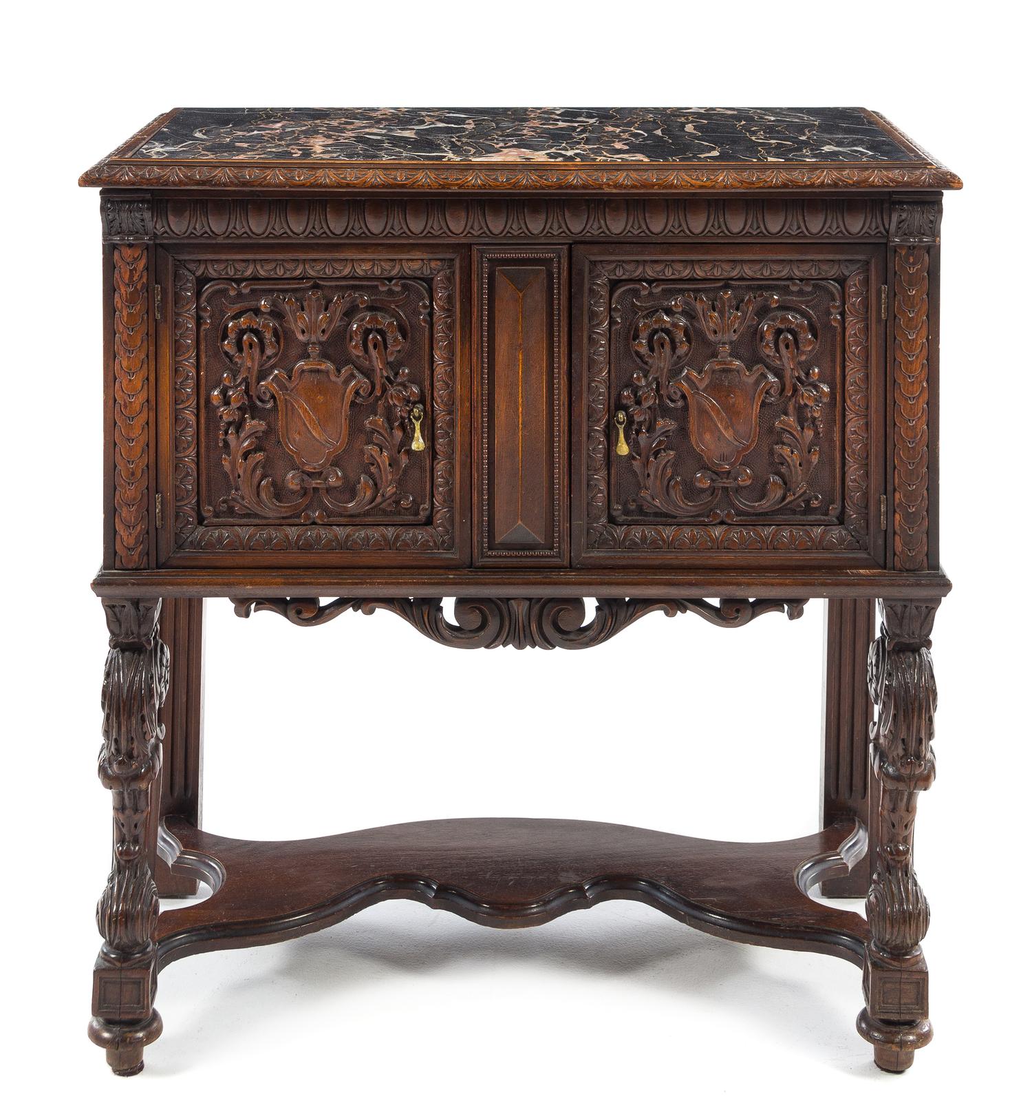 A Renaissance Revival Humidor Height 28 1/2 x width 26 1/2 x depth 14 1/2 inches. — FIRST HALF 20TH CENTURY