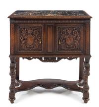 A Renaissance Revival Humidor Height 28 1/2 x width 26 1/2 x depth 14 1/2 inches. — FIRST HALF 20TH CENTURY