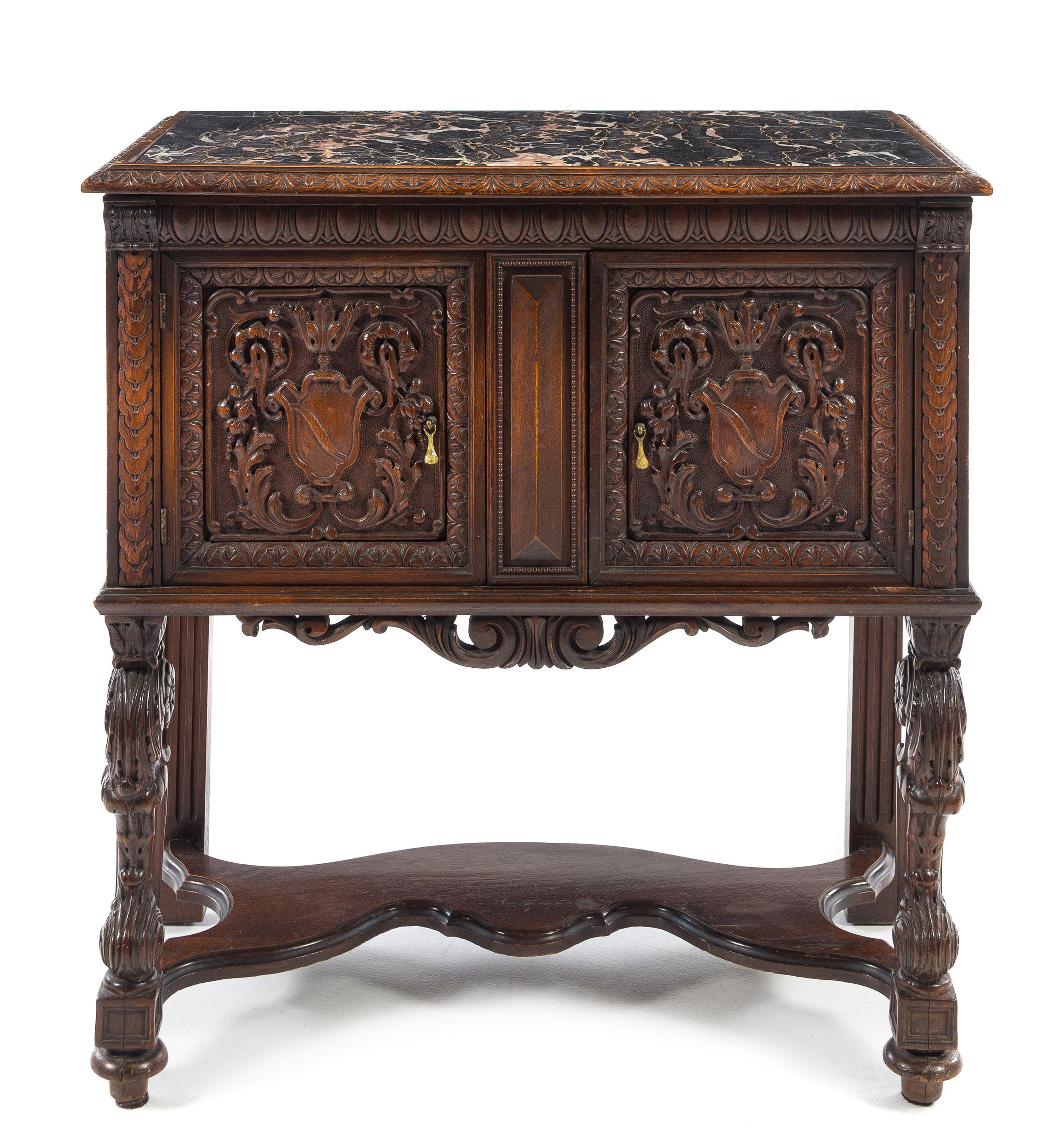 A Renaissance Revival Humidor Height 28 1/2 x width 26 1/2 x depth 14 1/2 inches. — FIRST HALF 20TH CENTURY