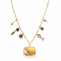 YELLOW GOLD AND MULTIGEM NECKLACE