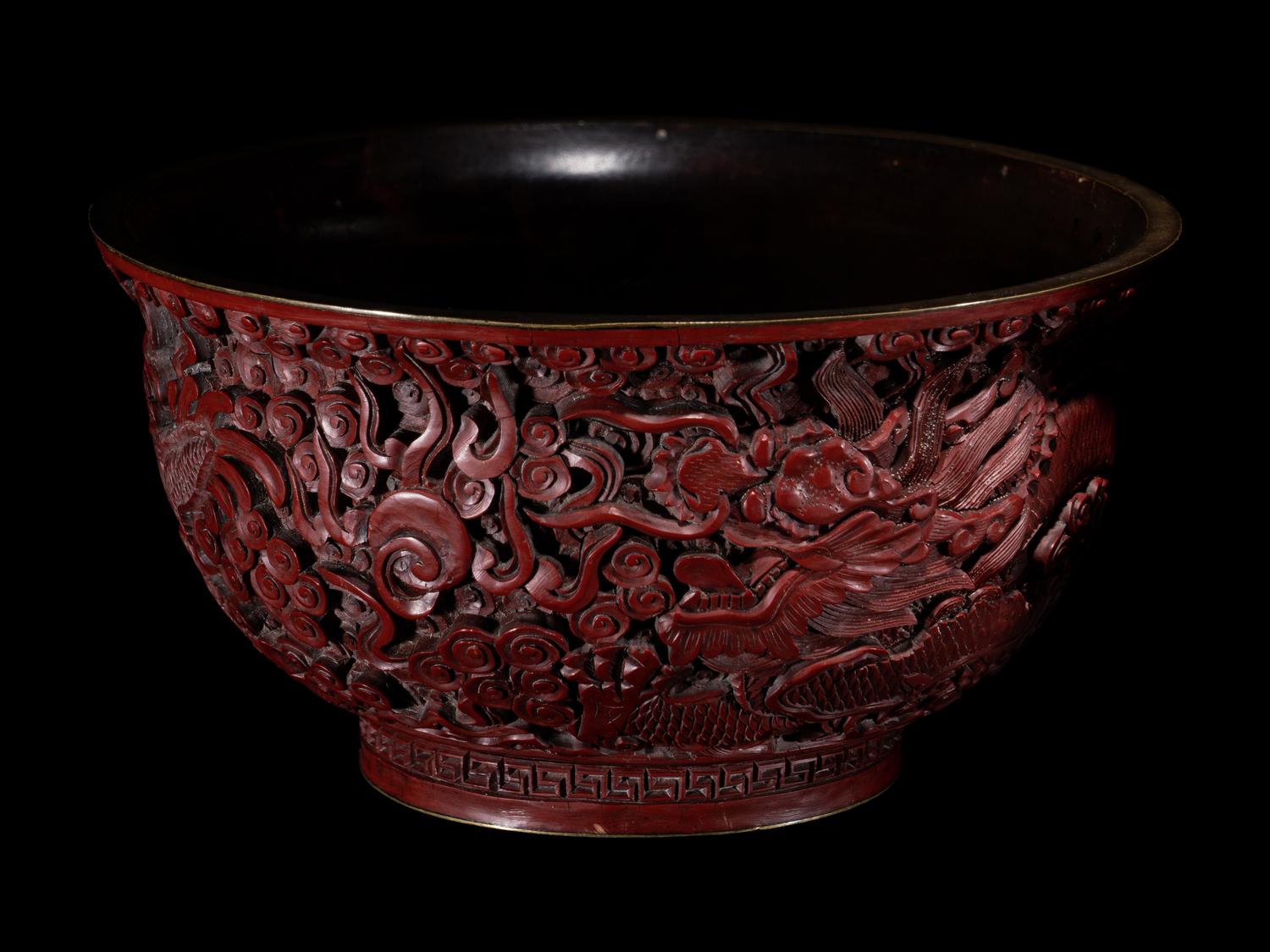 Three Chinese Carved Cinnabar Lacquer Wares