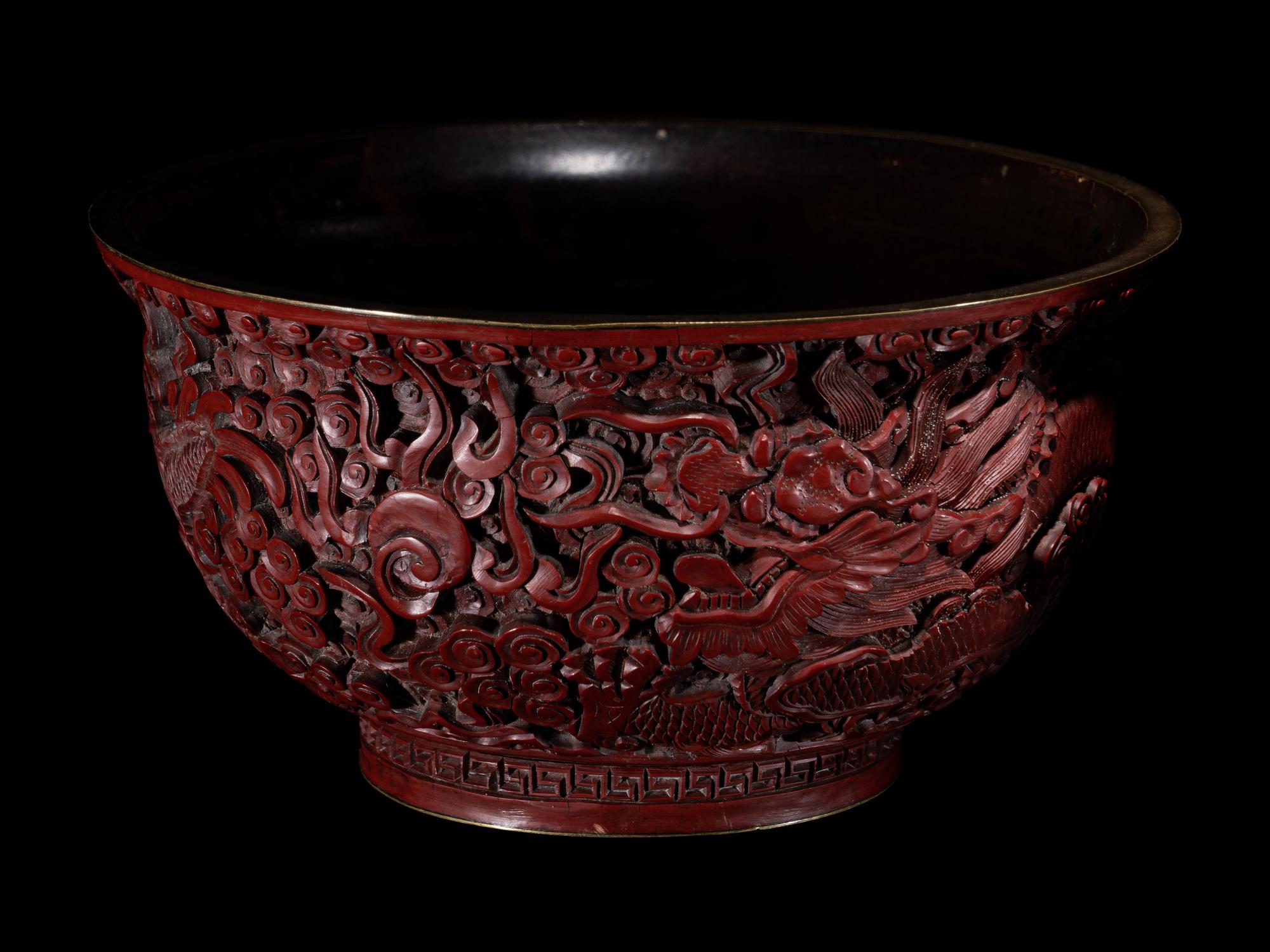 Three Chinese Carved Cinnabar Lacquer Wares
