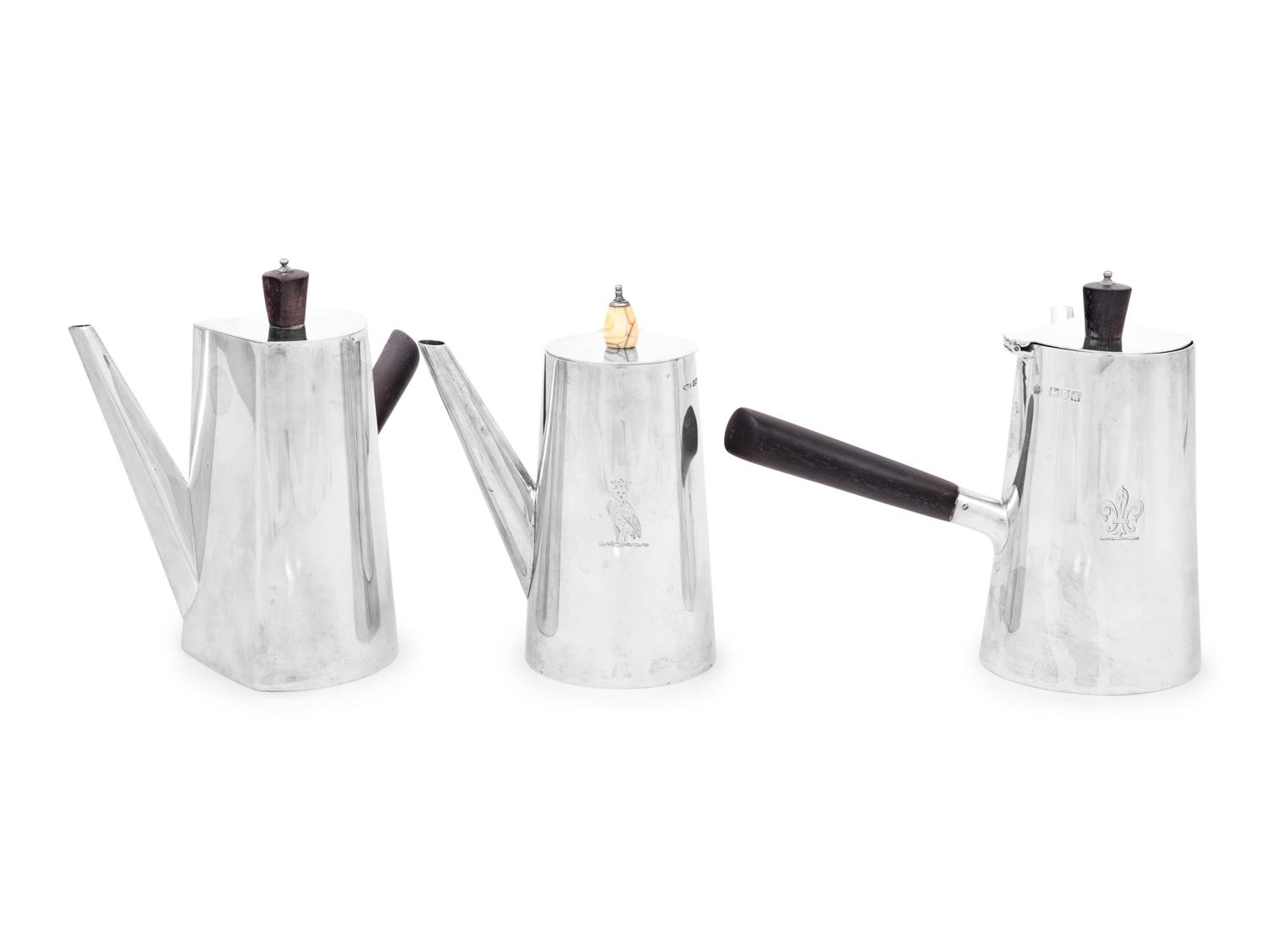Two Victorian Silver Bachelor's Coffee Pots