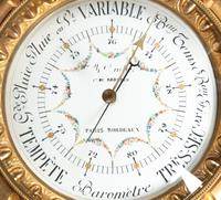 A Louis XVI Style Gilt Bronze Barometer and Thermometer