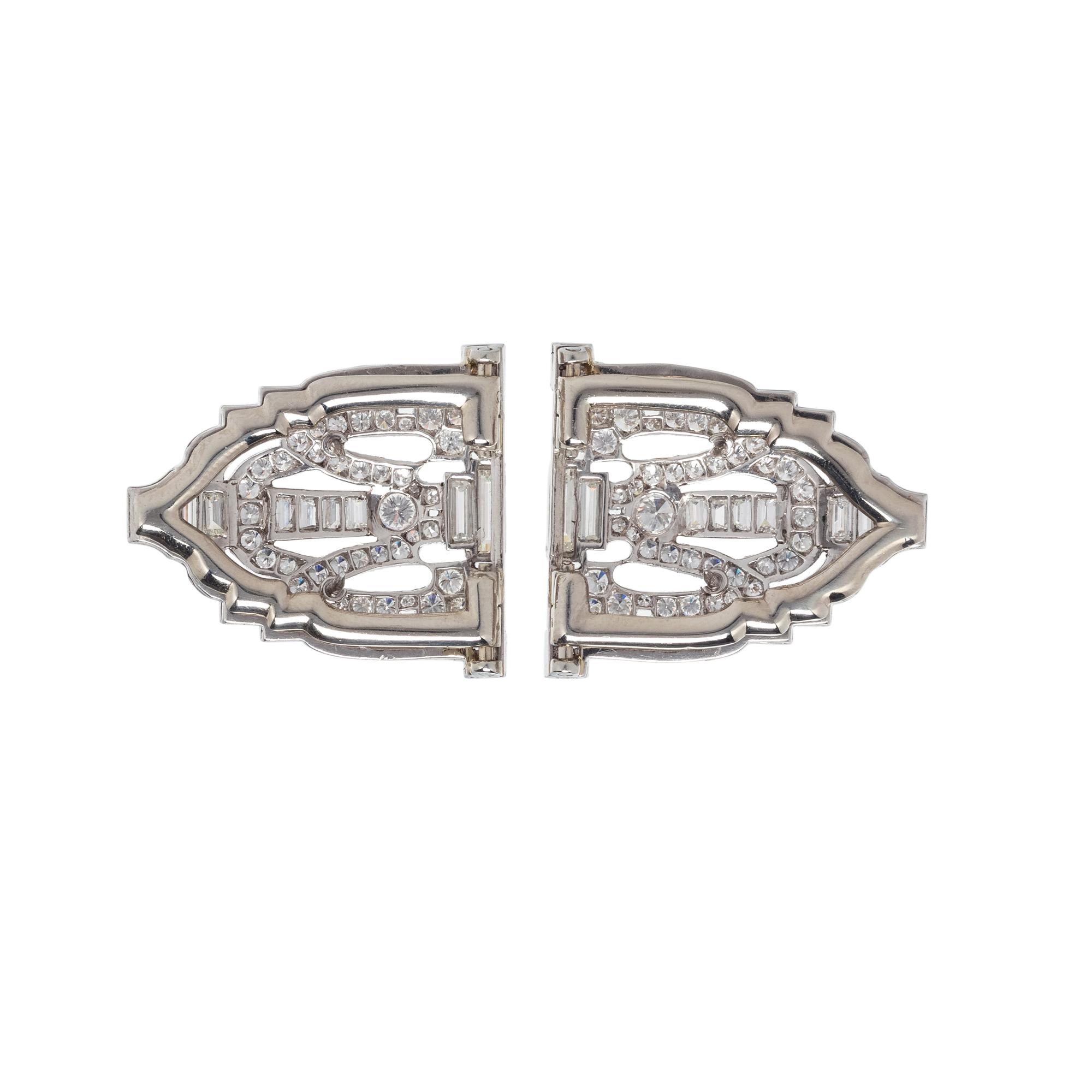 DIAMOND DOUBLE CLIP/BROOCH