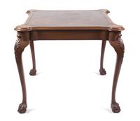 A Chippendale Mahogany Game Table Height 28 1/2 x 33 1/2 inches. — 20TH CENTURY