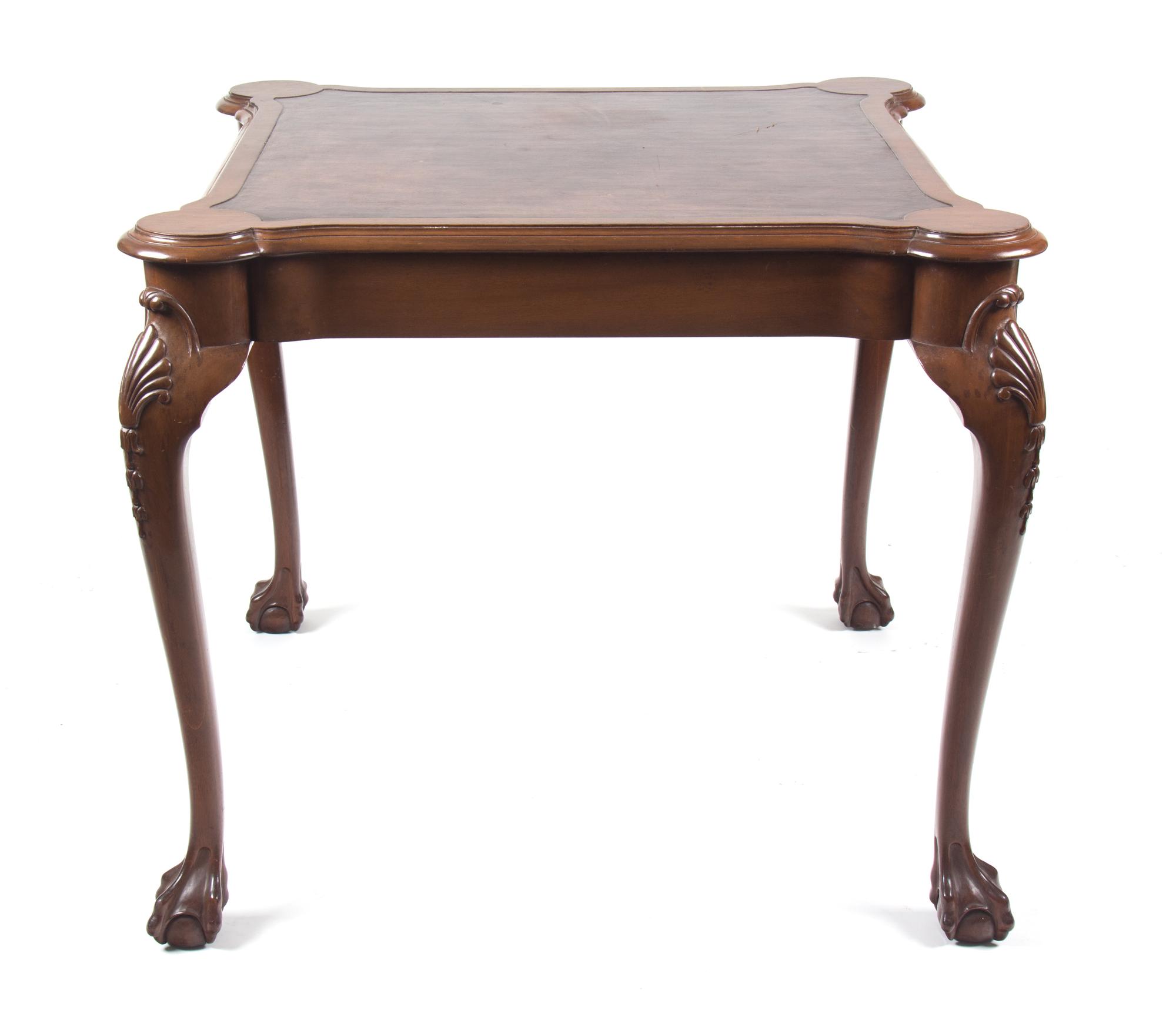 A Chippendale Mahogany Game Table Height 28 1/2 x 33 1/2 inches. — 20TH CENTURY