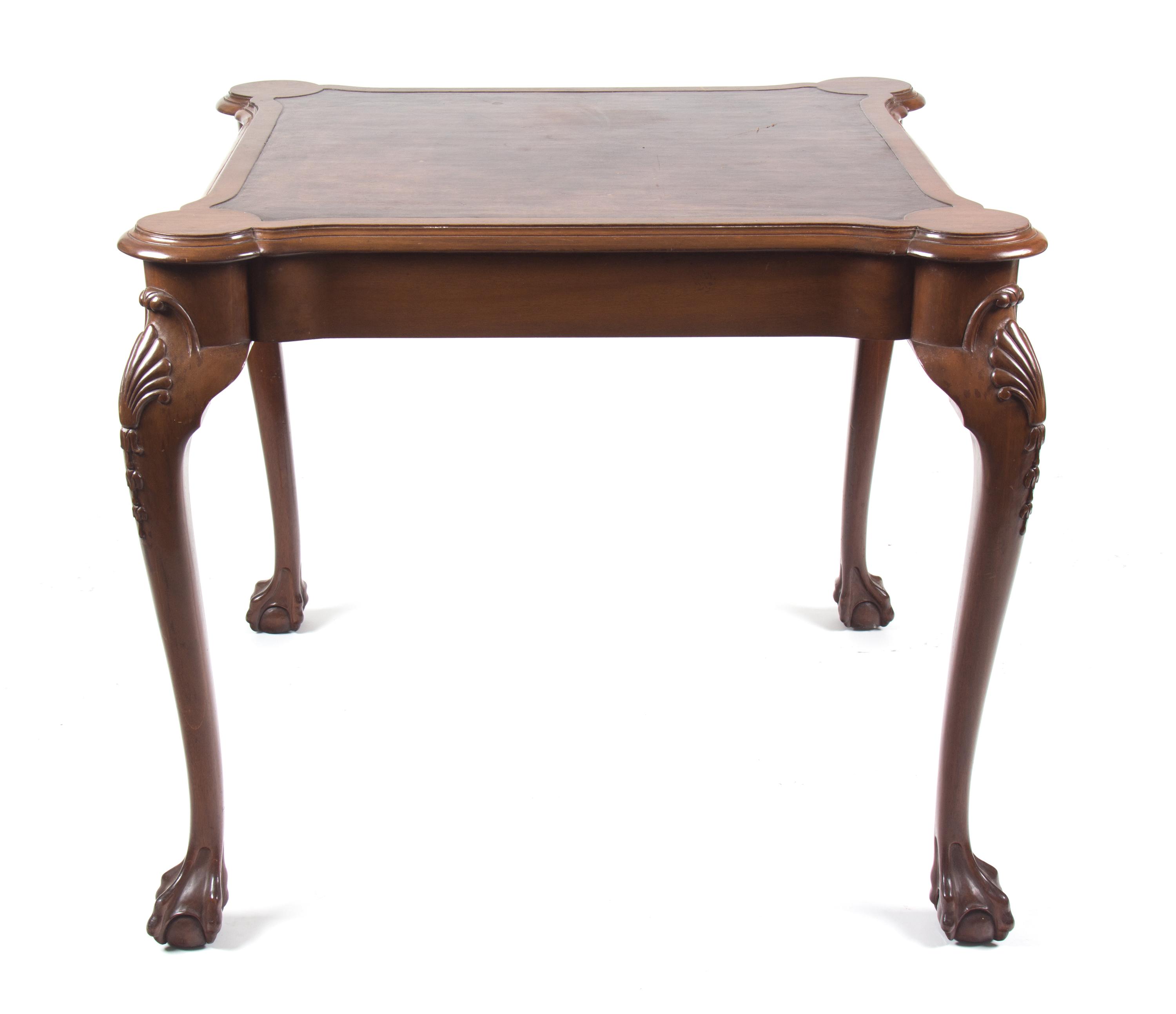 A Chippendale Mahogany Game Table Height 28 1/2 x 33 1/2 inches. — 20TH CENTURY