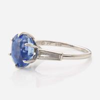 A Platinum, Sapphire, and Diamond Ring 5.25 Carat No-Heat Ceylon Sapphire, AGL Certified