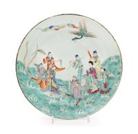A Chinese Famille Verte 'Eight Immortals' Porcelain Plate