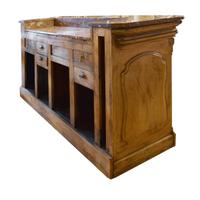 An Oak and Marble Desk/Bar 80" W x 25.25" D x 42.5" H — France, Circa 1920