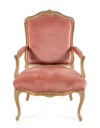 A Louis XV Style Painted Fauteuil Height 41 inches. — 20TH CENTURY