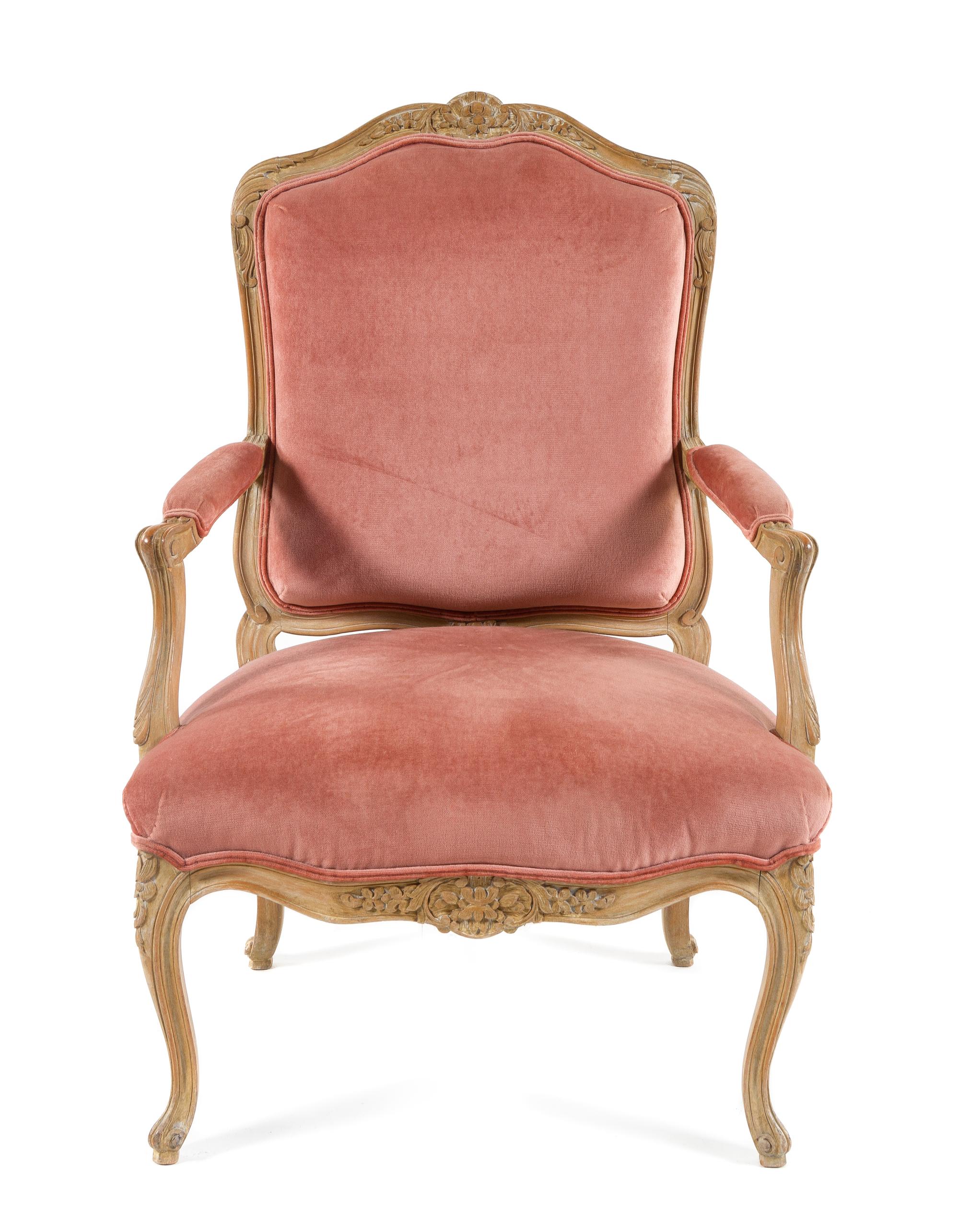 A Louis XV Style Painted Fauteuil Height 41 inches. — 20TH CENTURY