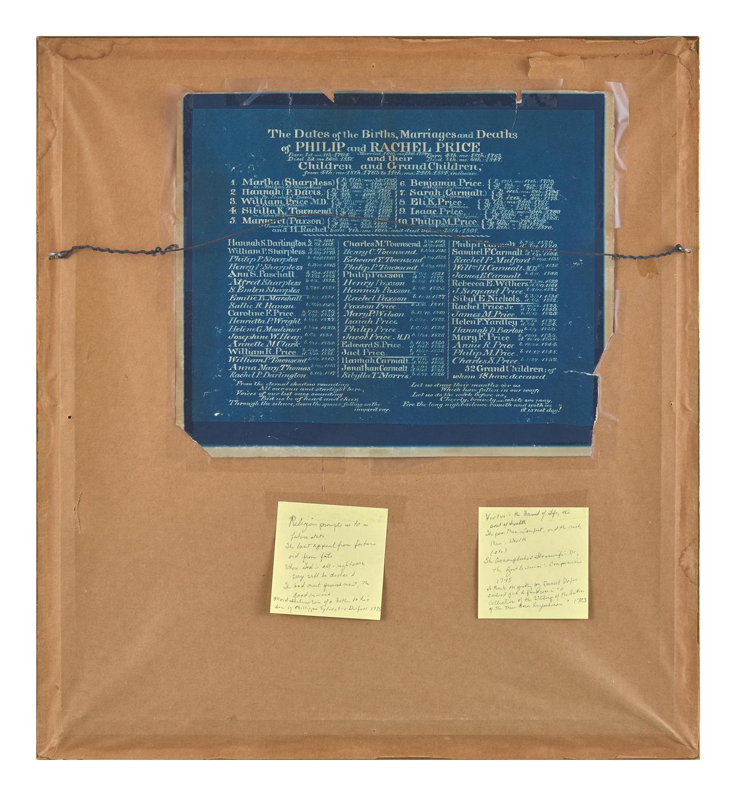 A Needlework Sampler, Worked by Martha Price, Philadelphia, PA, Dated "1797"