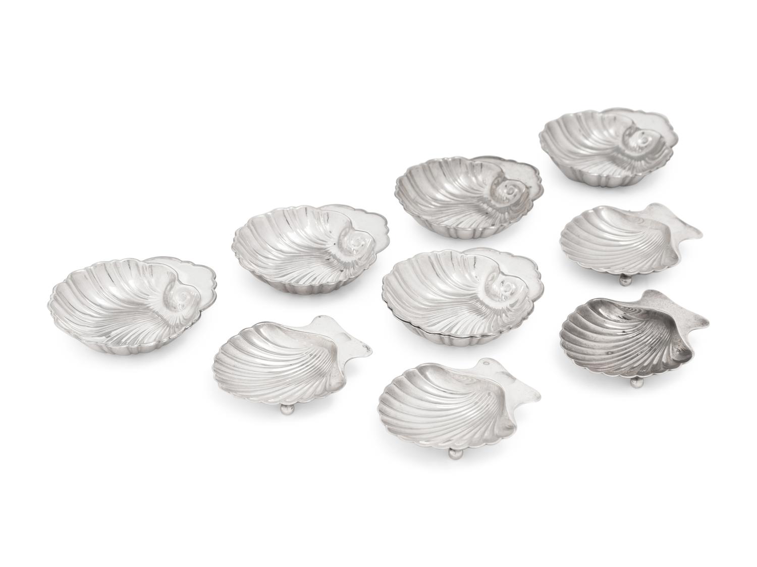 A Set of Four Tiffany and Co. Silver Shell-Form Salt Dishes