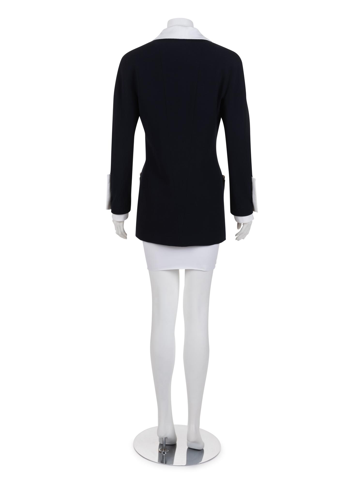 Chanel Cotton Jacket with Removable Collar and Cuffs, Late 1980s