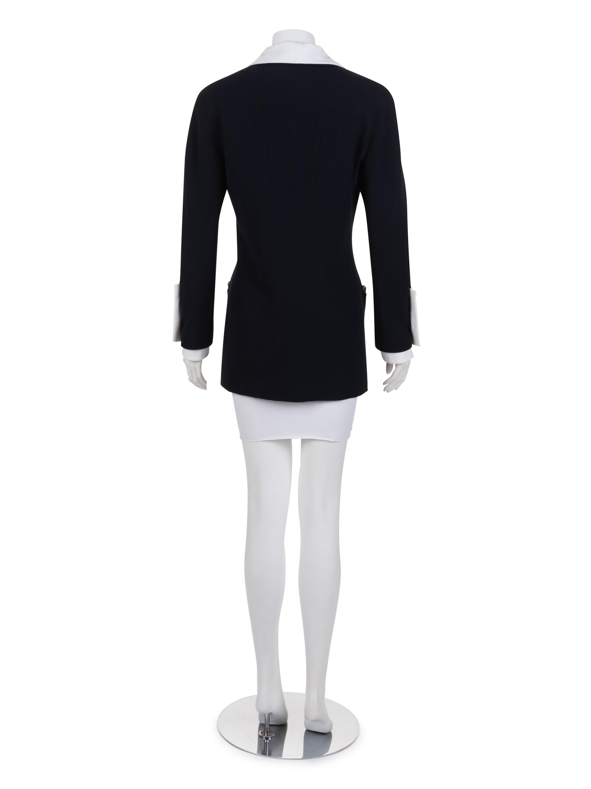 Chanel Cotton Jacket with Removable Collar and Cuffs, Late 1980s