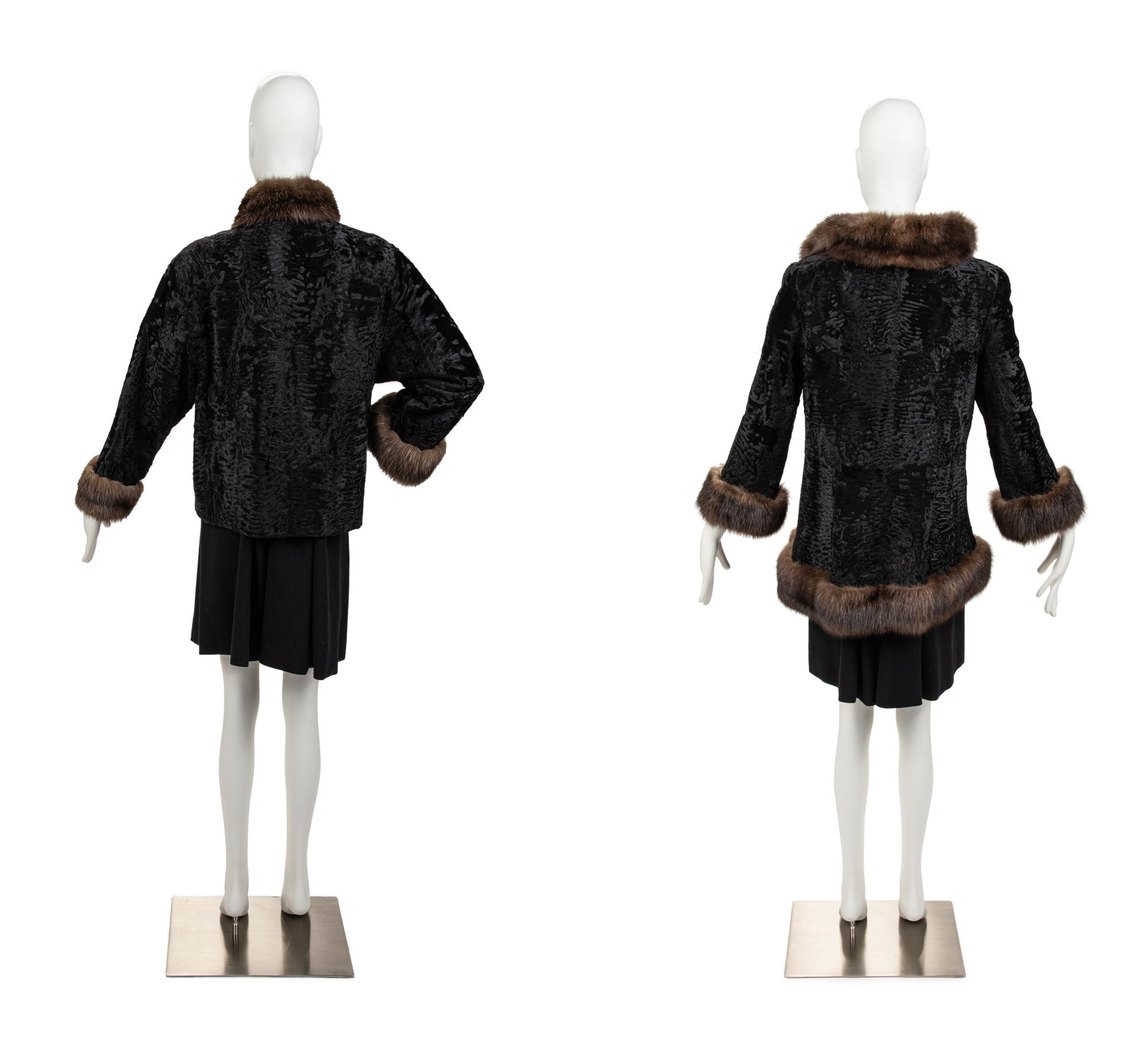 Two Mouratidis Broadtail Lamb and Sable Jackets