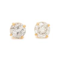 YELLOW GOLD AND DIAMOND STUD EARRINGS
