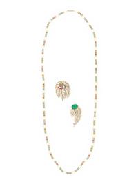 Three Unlabeled Costume Jewelry Pieces: Necklace Attributed to Chanel, 1954-1974 and Two Brooches, Attributed to Grosse/Bijoux for Dior