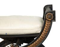 A Pair of Continental Cast Iron and Parcel Gilt Curule-form Tabourets — 19TH/20TH CENTURY