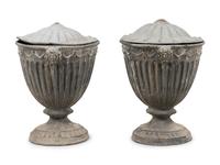 A Pair of Neoclassical Lead Jardinières