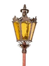 A Pair of Continental Tole and Glass Lanterns — 19TH/20TH CENTURY