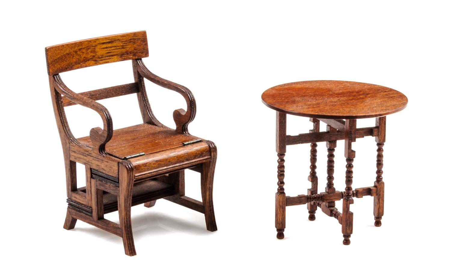 Two Mahogany Furniture Articles Height of first 2 3/4 inches. — Gerald Crawford
