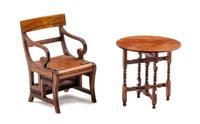 Two Mahogany Furniture Articles Height of first 2 3/4 inches. — Gerald Crawford