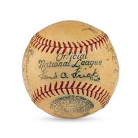 A 1935 Brooklyn Dodgers Team Signed Autograph Baseball (PSA Letter of Authenticity)