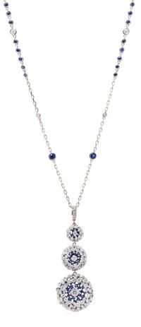 A Black Rhodium 18 Karat White Gold, Diamond and Sapphire 'PonPon' Pendant/Necklace, Mariani, 12.60 dwts.