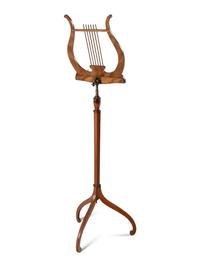 A George III Satinwood and Marquetry Lyre-Form Adjustable Music Stand