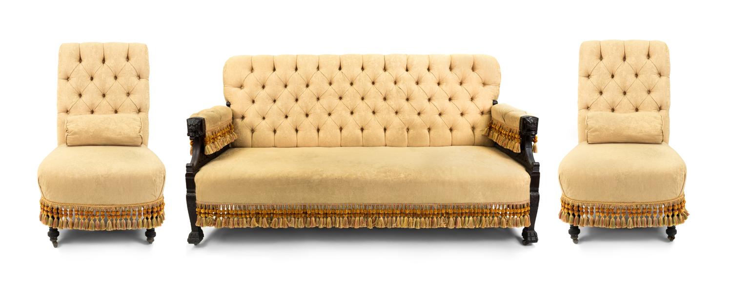 An American Aesthetic Rosewood Three-Piece Parlor Suite
