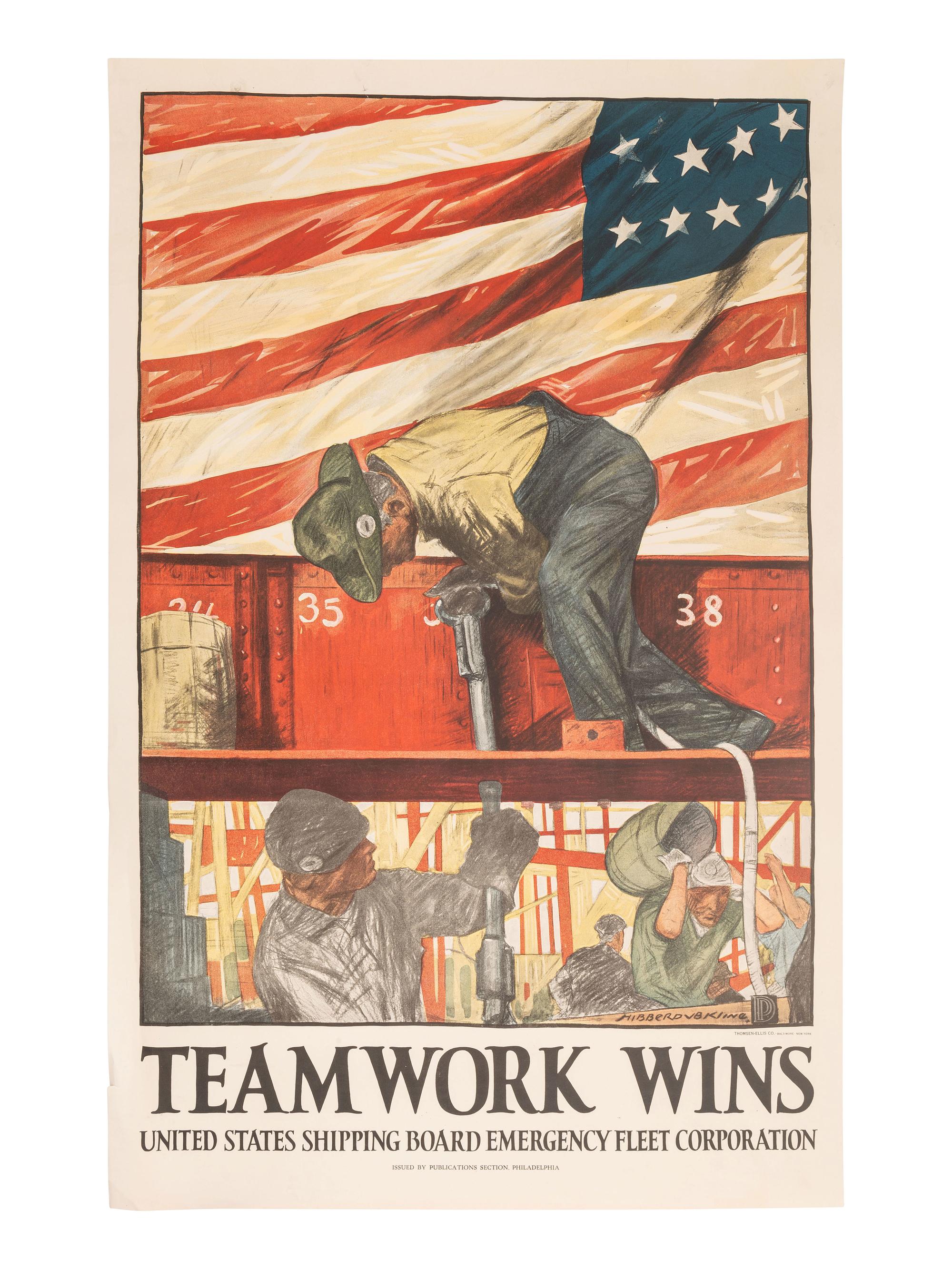 [WWI]. 5 posters issued by the United States Shipping Board Emergency Fleet Corporation.