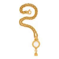 Chanel, Magnifying Glass & Bell Charm Pendant Necklace