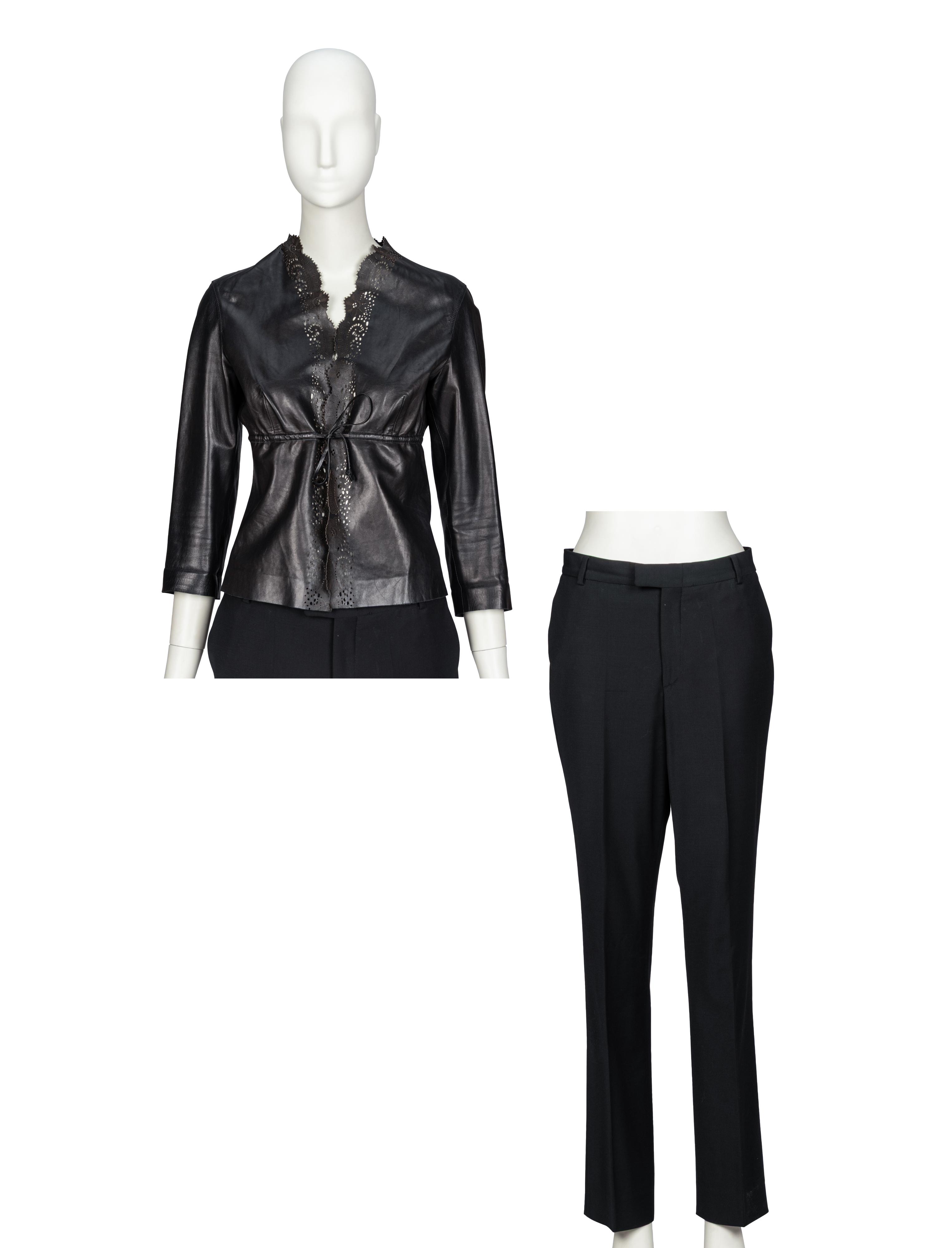 Tom Ford for Gucci, Leather Top & Wool Pants