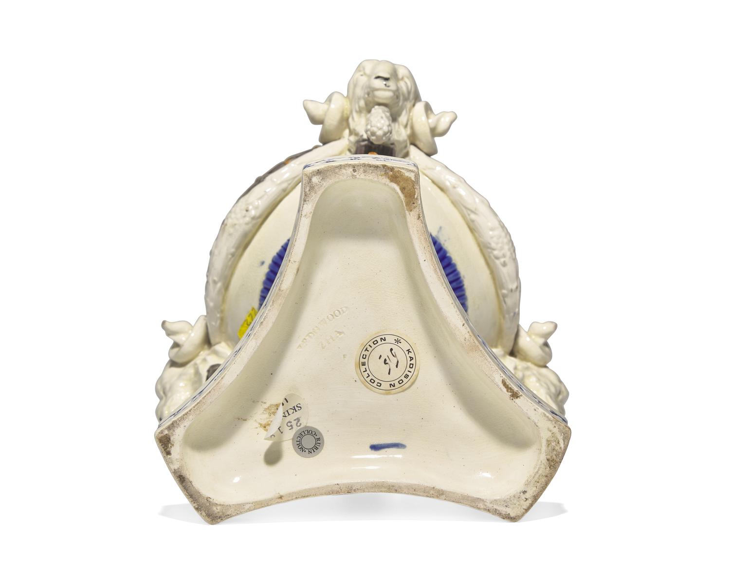 A Wedgwood Majolica Tripod Censer and Pierced Cover