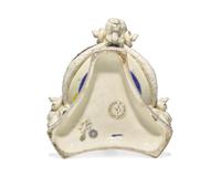 A Wedgwood Majolica Tripod Censer and Pierced Cover