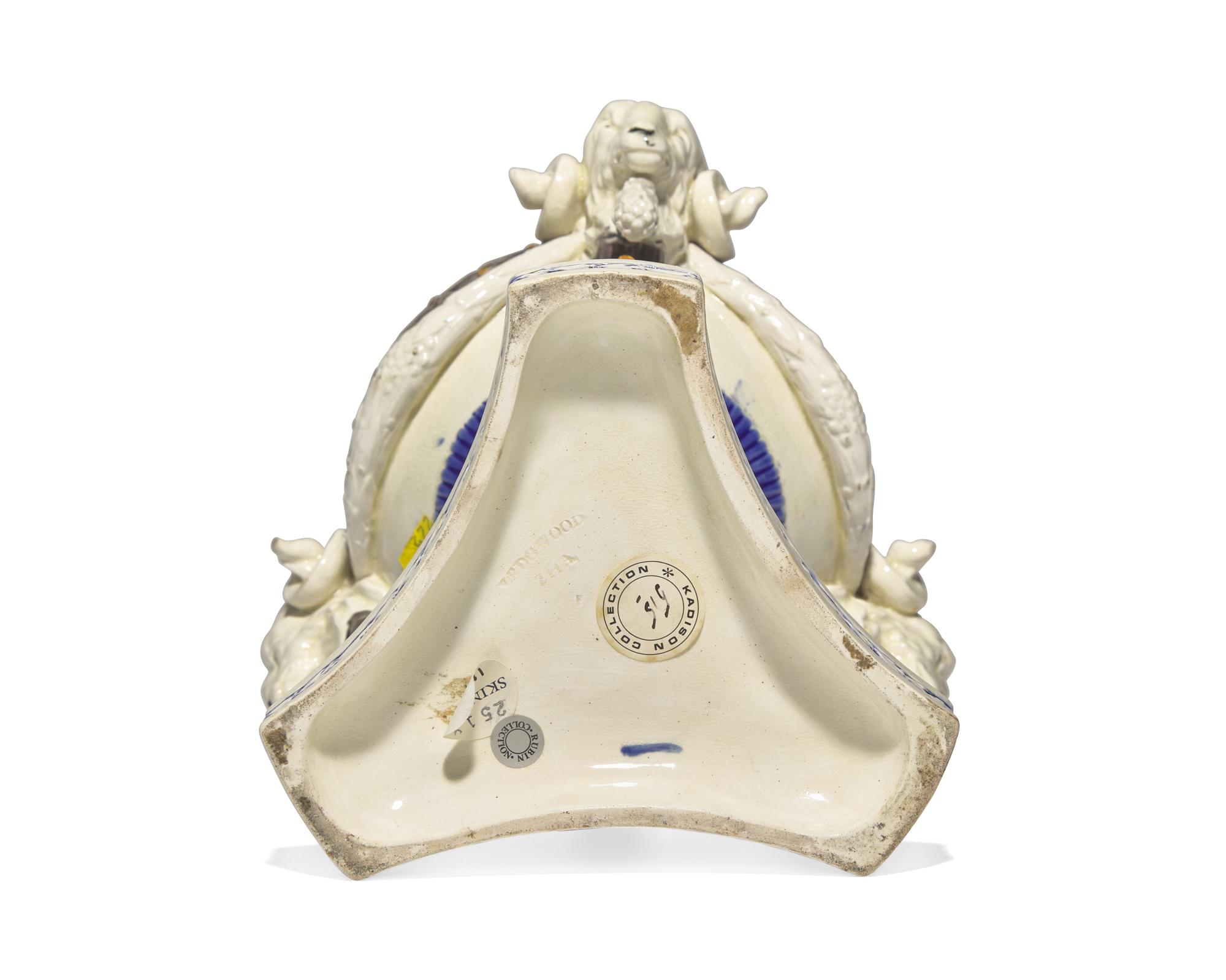 A Wedgwood Majolica Tripod Censer and Pierced Cover
