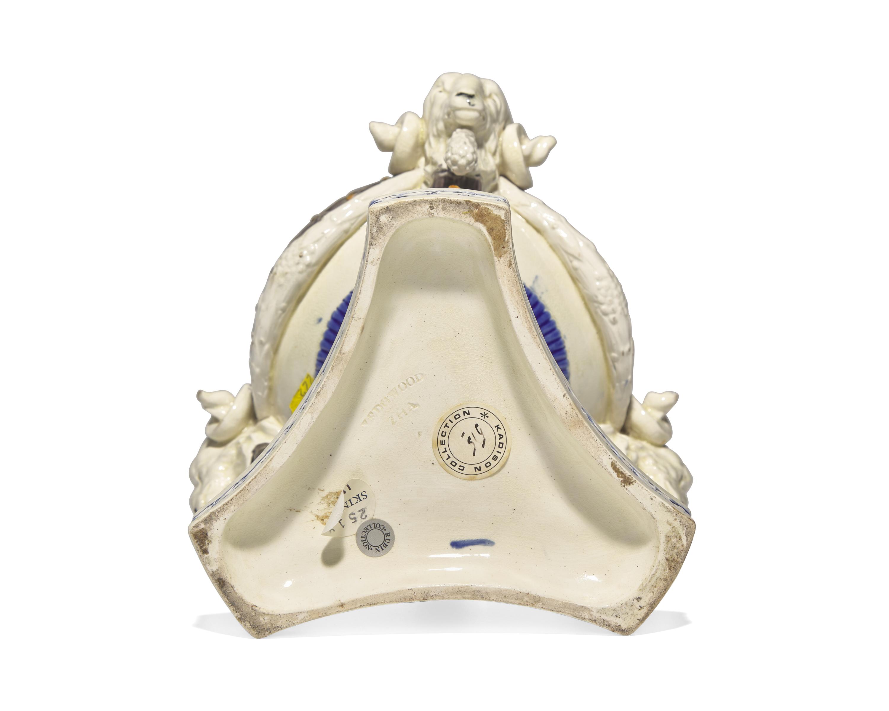 A Wedgwood Majolica Tripod Censer and Pierced Cover