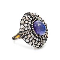 TANZANITE AND DIAMOND RING
