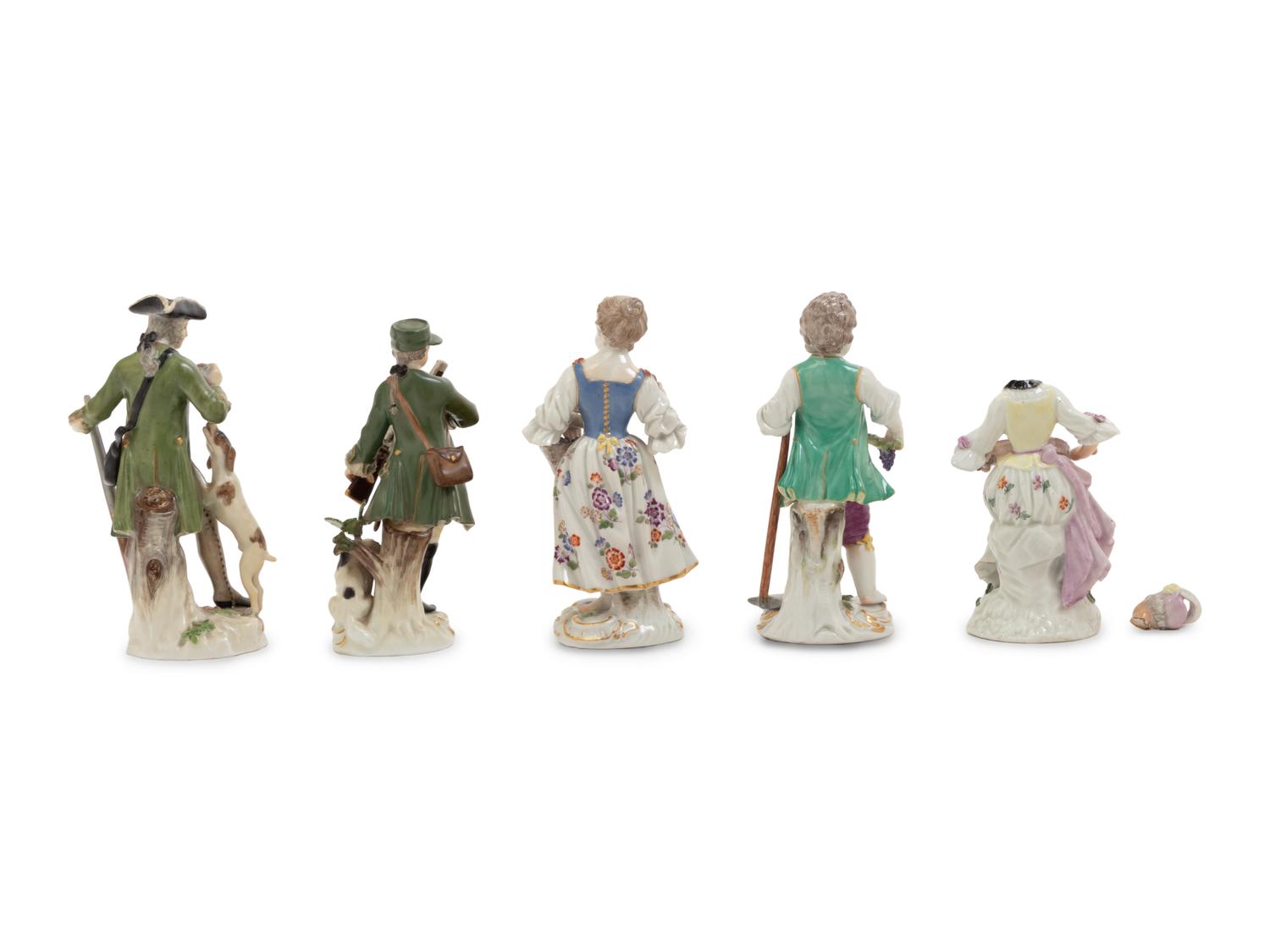 Five Meissen Porcelain Figures