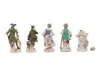 Five Meissen Porcelain Figures