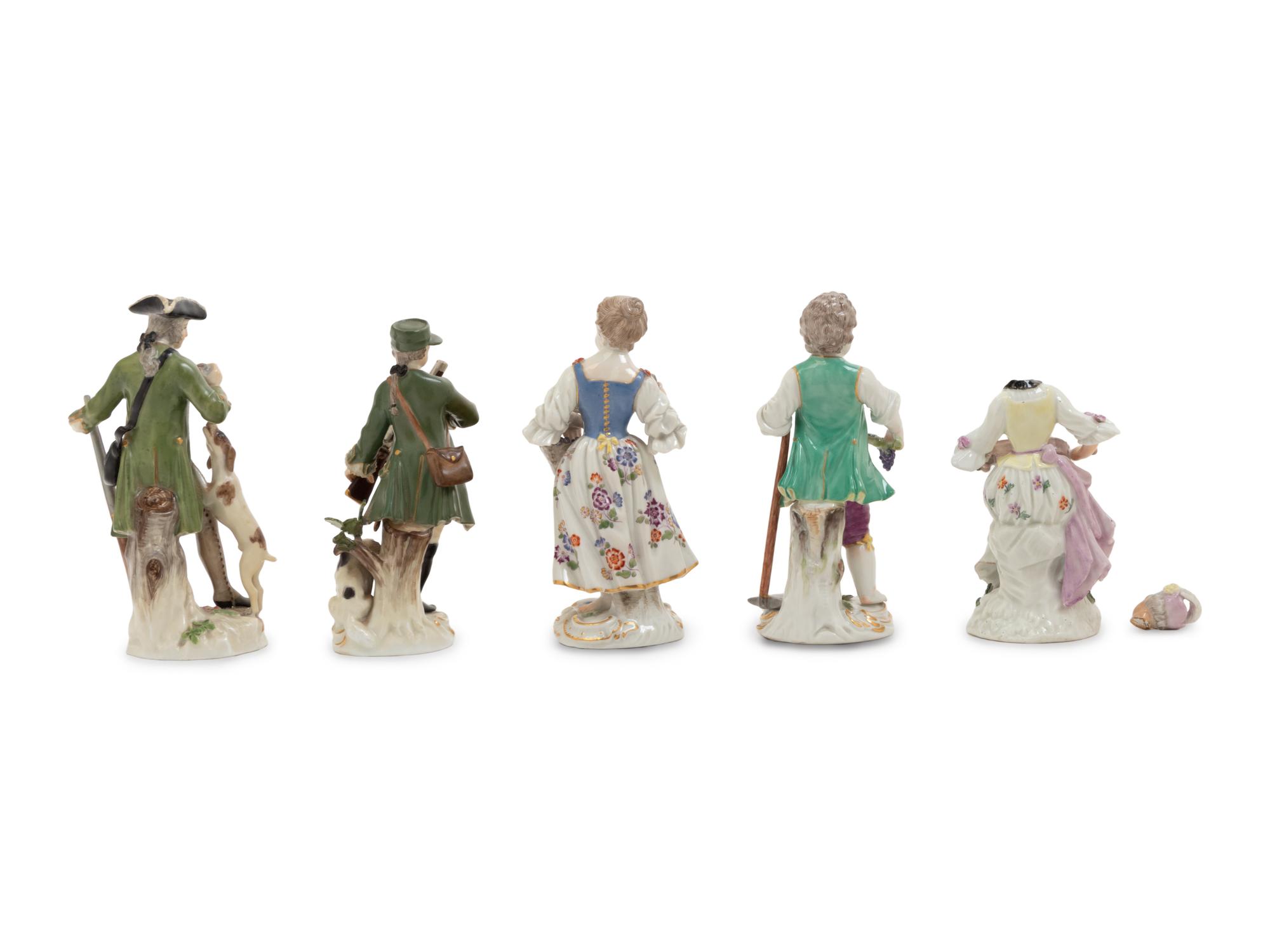 Five Meissen Porcelain Figures
