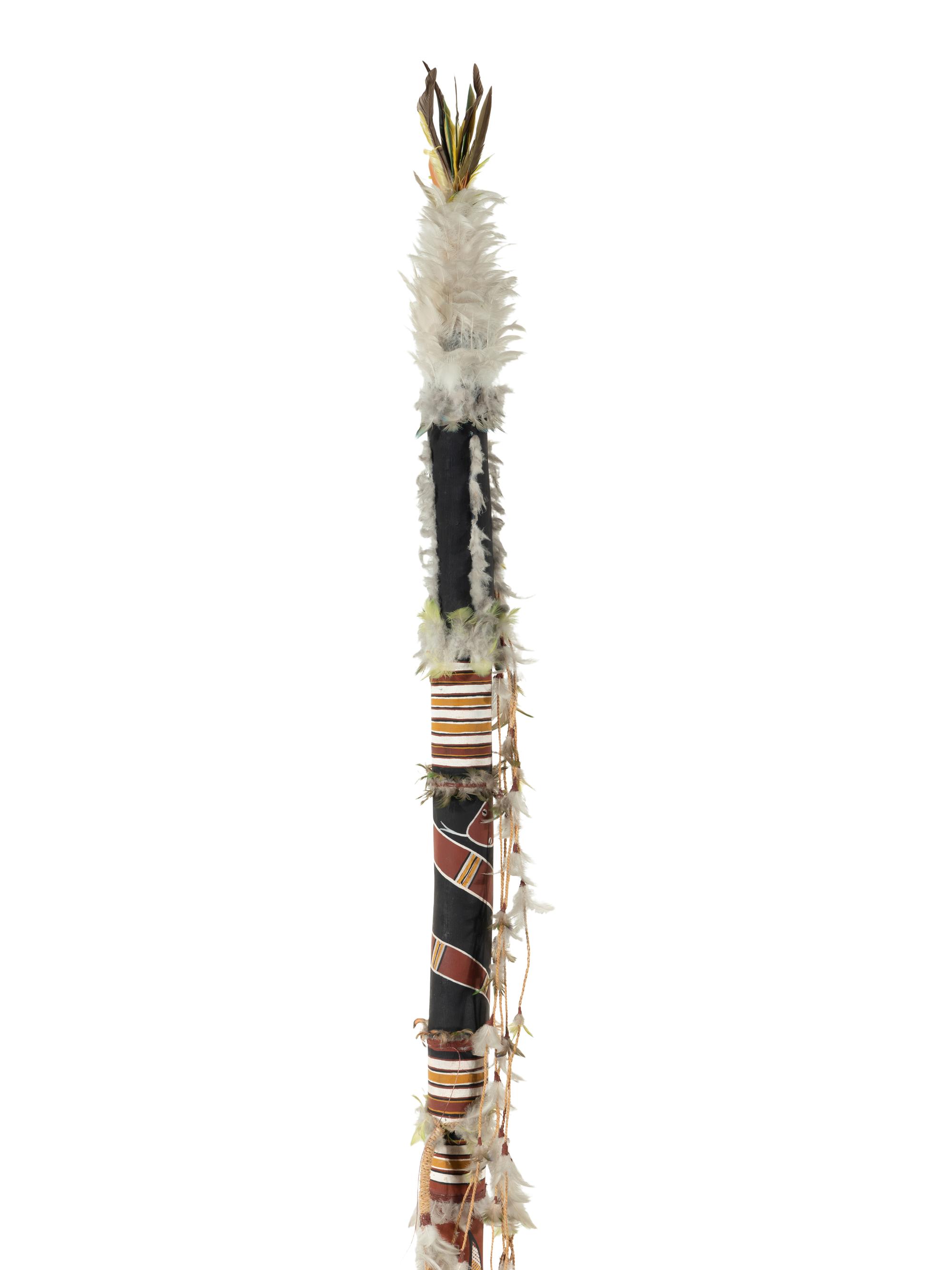 Two Carved and Painted Aboriginal Staffs