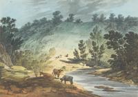 John Hill (1770-1850), After Joshua Shaw (1777-1860), Two Hand-Colored Lithographs: View on the Wissahiccon, Pennsylvania and View Near the Falls of Schuylkill