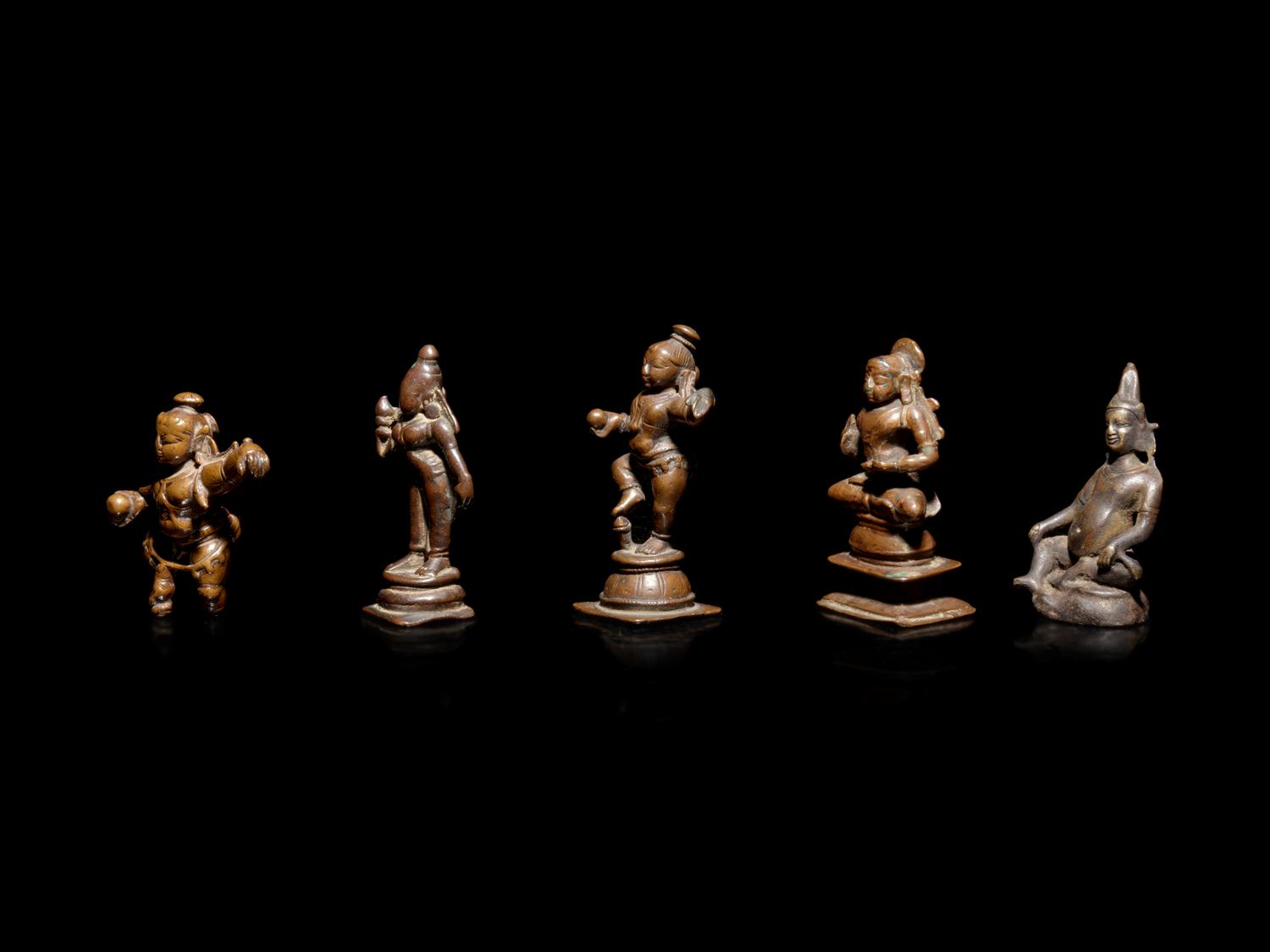 Five Indian Bronze Figures of Deities