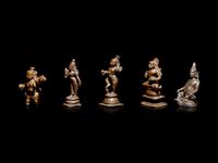 Five Indian Bronze Figures of Deities