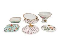 Three Chinese Famille Rose Porcelain Covered Bowls